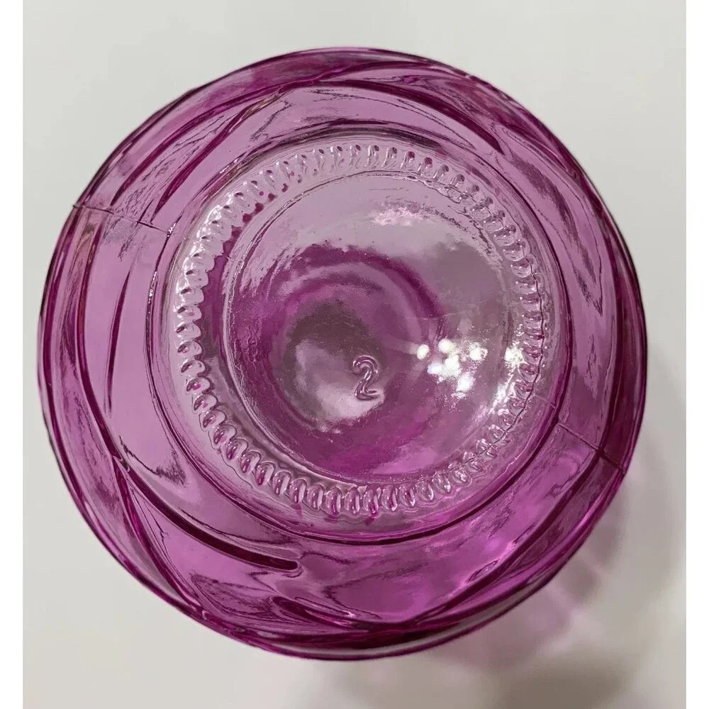Vibrant Pink‎ Clear Art Glass Small Round Vase 6